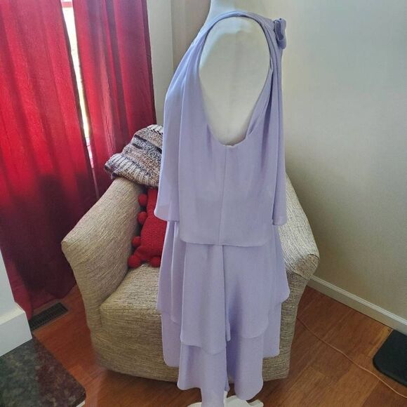 Cupcakes & Cashmere Livia Lavender Chiffon Dress Size Large - Picture 4 of 11